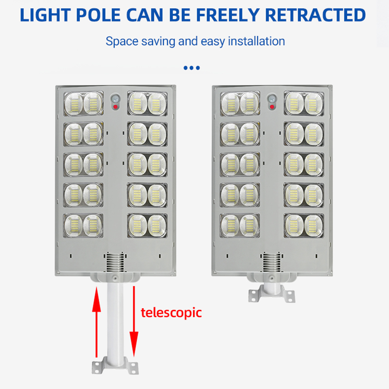 100w 200w 300w All in One Solar Led Street Light with Telescopic Light Pole