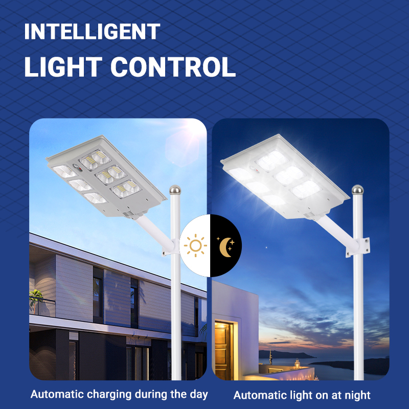 100w 200w 300w All in One Solar Led Street Light with Telescopic Light Pole